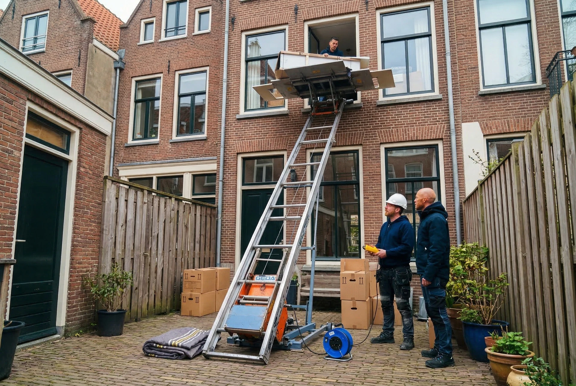 Gedalift in gebruik bij woning in Hoorn
